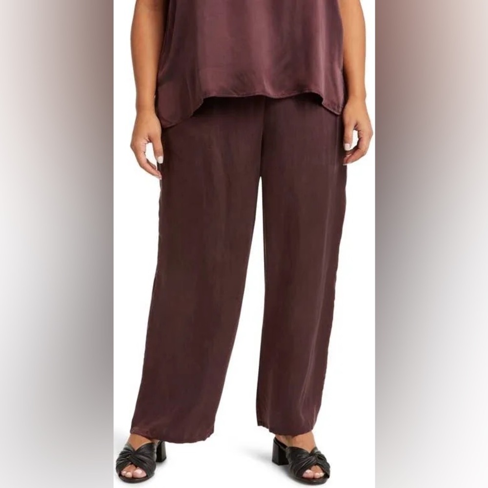 Eileen Fisher Cupro pants in Cassis